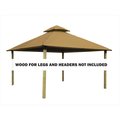 Acacia 14 sq. ft. Gazebo Roof Framing & Mounting Kit with Khaki Sundura Canopy AGK14-SD KHAKI